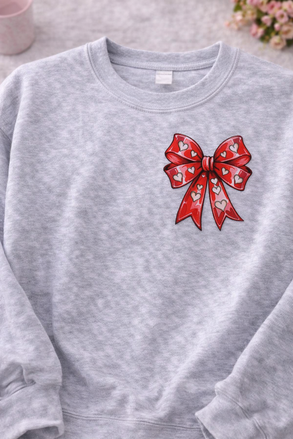 Heart Bow Crewneck Sweatshirt