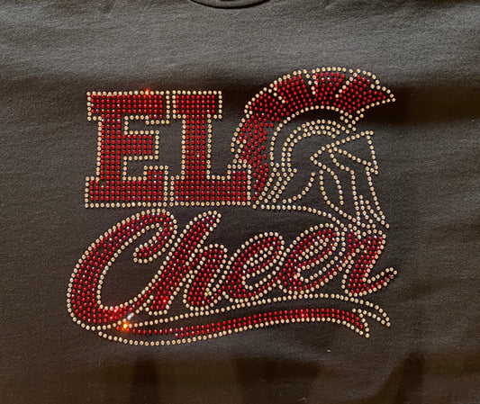 East LONGMEADOW Cheer black crew neck sweatshirt