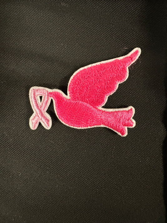 Bird with breast cancer ribbon